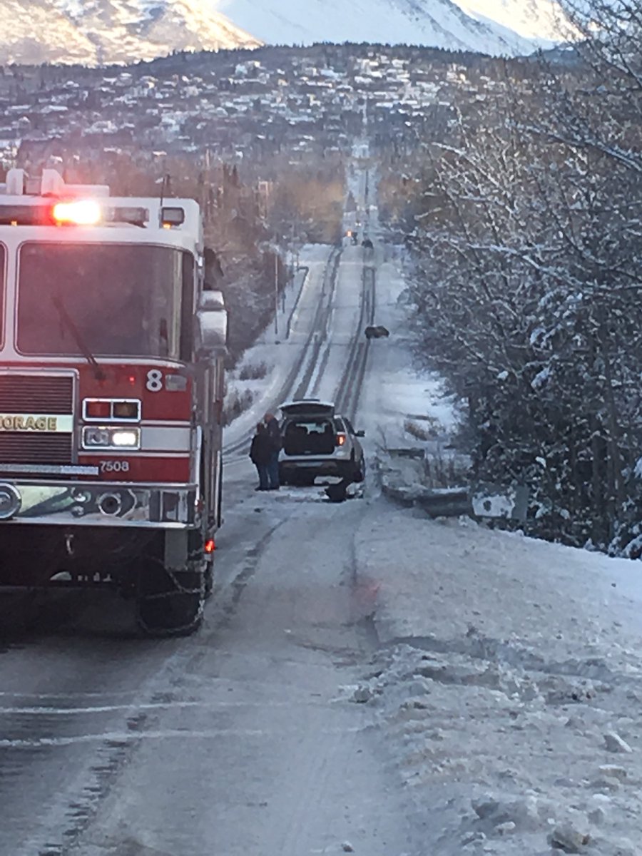 Two car accident on O'Malley Road near Airglas Skis, just to the start at the drop of the Hill. No injuries