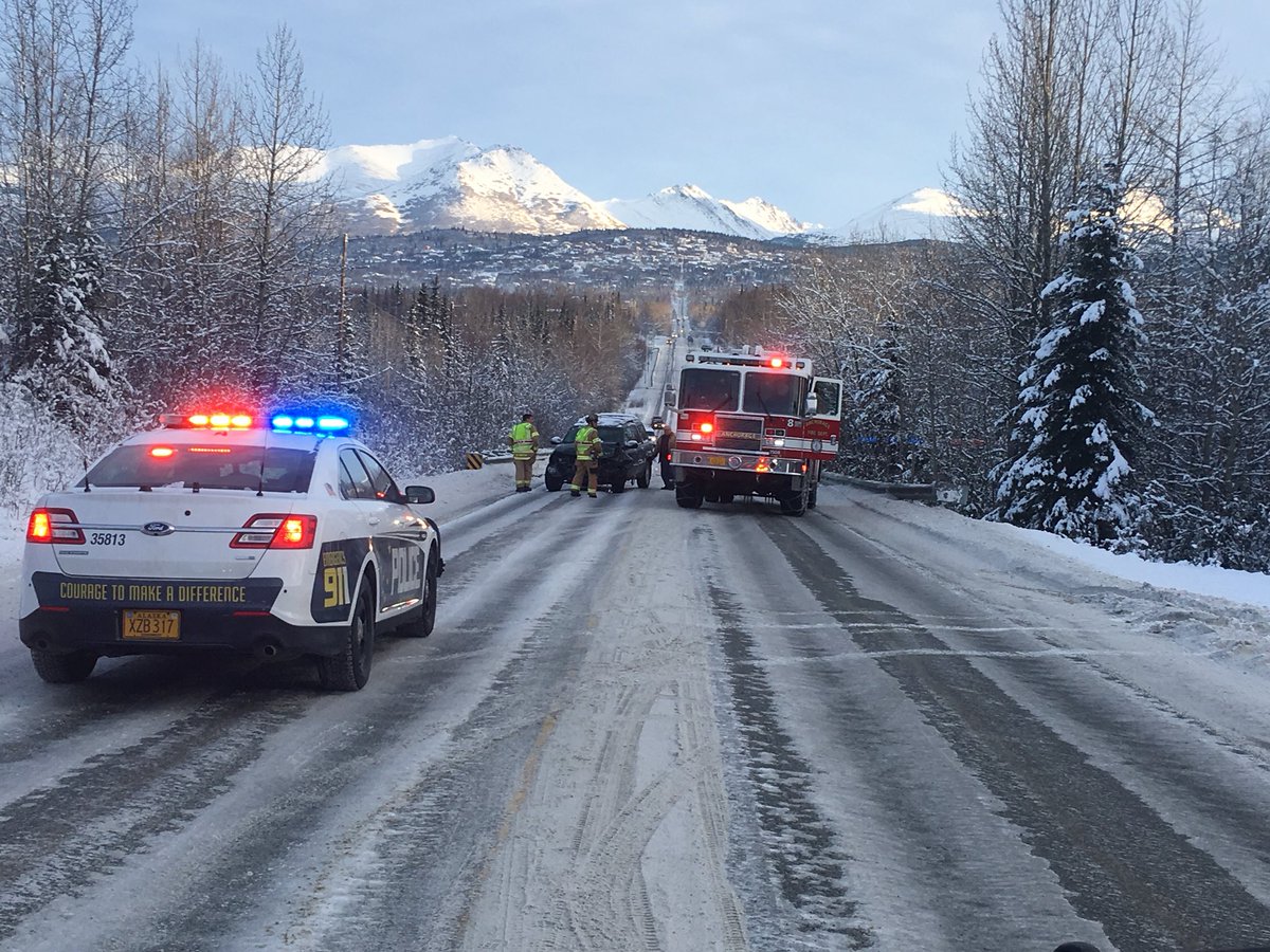 Two car accident on O'Malley Road near Airglas Skis, just to the start at the drop of the Hill. No injuries